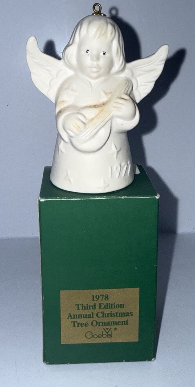 Goebel Angel Bell 1978 Christmas Tree Ornament White Bisque 3rd Edition